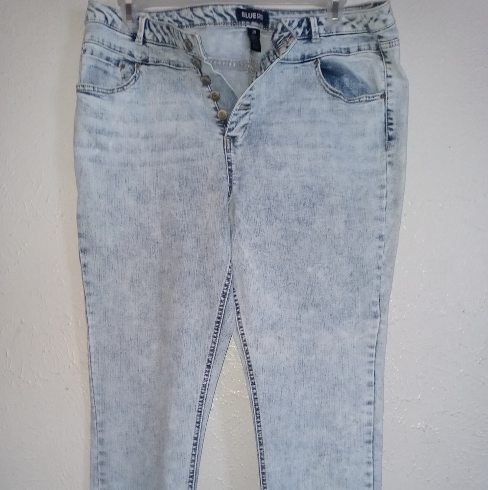 Button Fly Acid Wash Jeans
